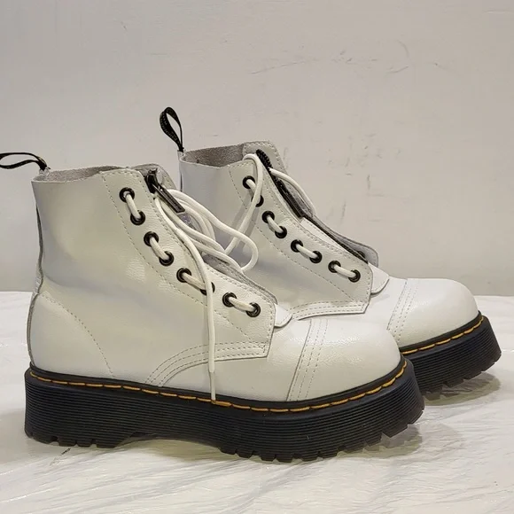 💎DR MARTENS Doc Airwair Sinclair white leather boots - Picture 1 of 7